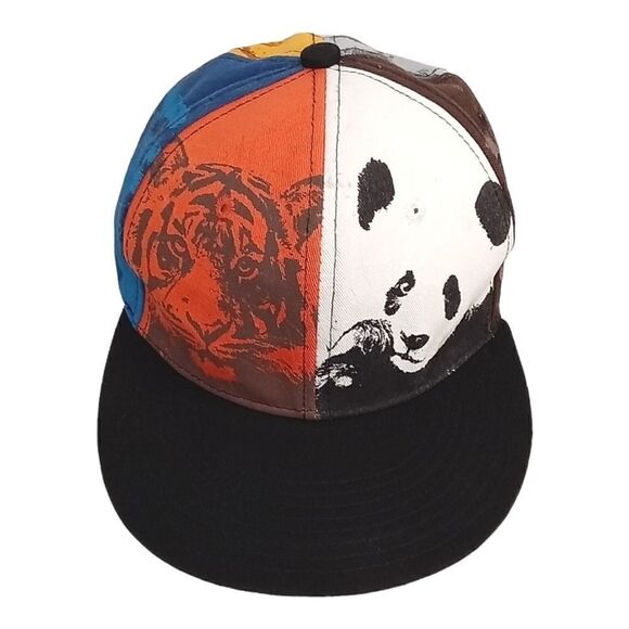 San Diego Zoo & Safari Park Snapback Hat Cap Black Brim Colorblock Crown Animals - Picture 1 of 10